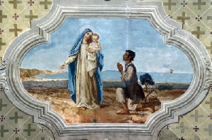 Affresco raffigurante l'apparizione (volta della navata del Santuario)